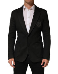 Dolce & Gabbana Black Embroidered Single Breasted Men Jacket
