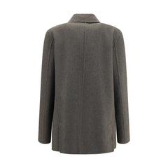 The Row Gray Cashmere Full-Length Jacket