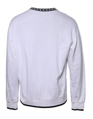 Dolce & Gabbana White Cotton DG Crew Neck Sweatshirt Sweater