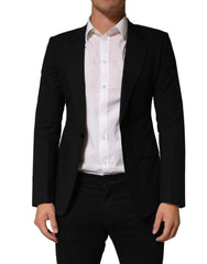 Dolce & Gabbana Black Pinstripe Men Single Breasted Jacket