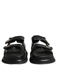 Dolce & Gabbana Black DG Logo Sandals Flats Slippers Shoes