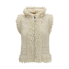 Fendi White Wool Oves Aries Sleeveless Jacket