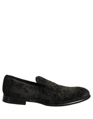 Dolce & Gabbana Black Suede Slip On Men Slippers Loafers Shoes