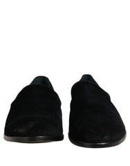 Dolce & Gabbana Black Suede Slip On Slippers Loafers Shoes