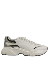 Dolce & Gabbana White Silver Daymaster Low Top Sneakers Shoes