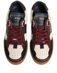 Dolce & Gabbana Multicolor Leather MIAMI Low Top Sneakers Shoes