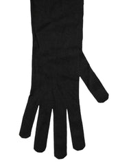 Dolce & Gabbana Black Polyester Long Elbow Length Gloves