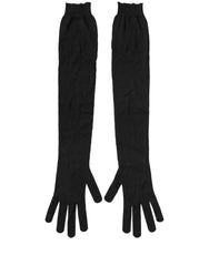 Dolce & Gabbana Black Polyester Long Elbow Length Gloves