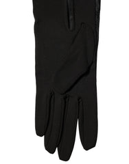 Dolce & Gabbana Black Viscose Long Elbow Length Gloves