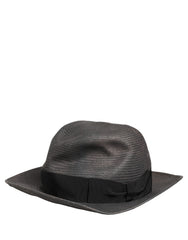 Dolce & Gabbana Men Gray Paper Woven Wide Brim Fedora Hat