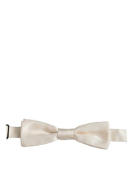 Dolce & Gabbana Men White 100% Silk Adjustable Neck Papillon Bow Tie