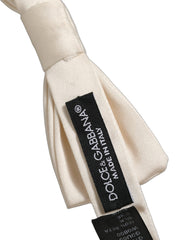 Dolce & Gabbana Men White 100% Silk Adjustable Neck Papillon Bow Tie