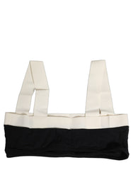 Dolce & Gabbana Black White Cotton Stretch Bikini Top Swimwear