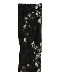 Dolce & Gabbana Sleeves Black Nylon Floral Lace Warmer Arm