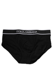 Dolce & Gabbana Black Logo Cotton Men Brando Brief Underwear