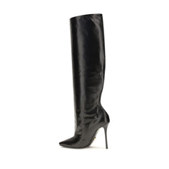 Dolce & Gabbana Black Calf Leather Bos Taurus High Heel Boots