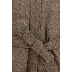 Brunello Cucinelli Brown Wool Oves Aries Coat