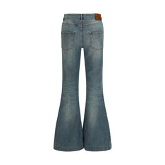 Alexander McQueen Blue Cotton Flared Jeans
