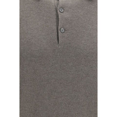 Brunello Cucinelli Brown Cashmere Polo Shirt