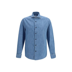 Brunello Cucinelli Blue Denim Shirt