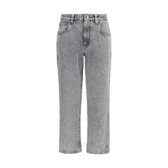 Brunello Cucinelli Gray Cotton Straight-Leg Jeans