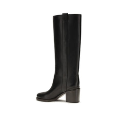 Brunello Cucinelli Black Calf Leather Bos Taurus High Heel Boots