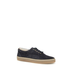 Brunello Cucinelli Blue Suede Leather Low Top Sneakers