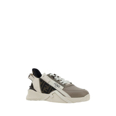 Fendi Brown Calf Leather Bos Taurus Athletic Sneakers