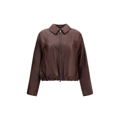 Brunello Cucinelli Bordeaux Lamb Ovis Aries Leather Jacket
