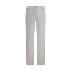Brunello Cucinelli White Cotton Casual Pants