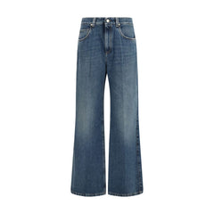 Brunello Cucinelli Blue Cotton Relaxed Fit Jeans