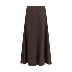 Brunello Cucinelli Brown Wool Oves Aries Midi Skirt