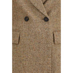 Brunello Cucinelli Beige Wool Oves Aries Full-Length Jacket