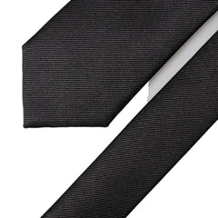 Dolce & Gabbana Black Solid 100% Silk Adjustable Men Tied Necktie Tie