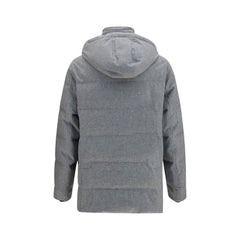 Brunello Cucinelli Gray Wool Oves Aries Full-Length Jacket