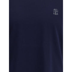 Brunello Cucinelli Blue Cotton T-Shirt