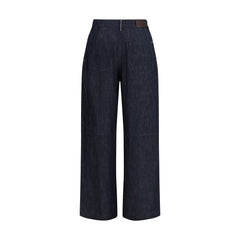 Brunello Cucinelli Blue Cotton Casual Pants