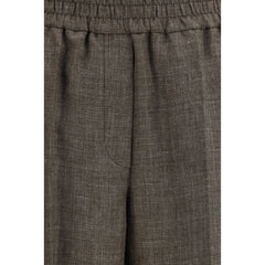 Brunello Cucinelli Brown Linen Casual Pants