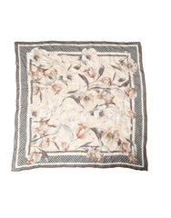 Dolce & Gabbana Men Beige Floral Linen Square Foulard Scarf