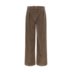 The Row Brown Cotton Casual Pants