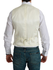 Dolce & Gabbana White Waistcoat Formal Wool Vest