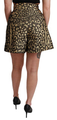 Dolce & Gabbana Black Gold High Waist Mini Cotton Shorts