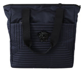 Versace Blue Nylon Tote Bag
