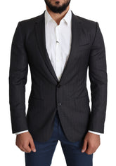 Dolce & Gabbana Black Wool Single Breasted Coat MARTINI Blazer