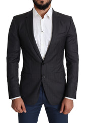 Dolce & Gabbana Black Wool Single Breasted Coat MARTINI Blazer