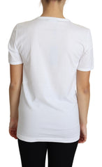 Dolce & Gabbana White San Valentino Heart Crystals T-shirt Top