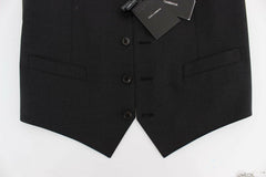Dolce & Gabbana Gray Wool Stretch Dress Blazer Vest