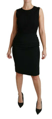 Dolce & Gabbana Black Floral Lace Sheath Gown Dress