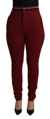 Dolce & Gabbana Red DG Star Striped Skinny Cotton Pant