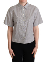 Dolce & Gabbana Black Polka Dot Collared Shirt White